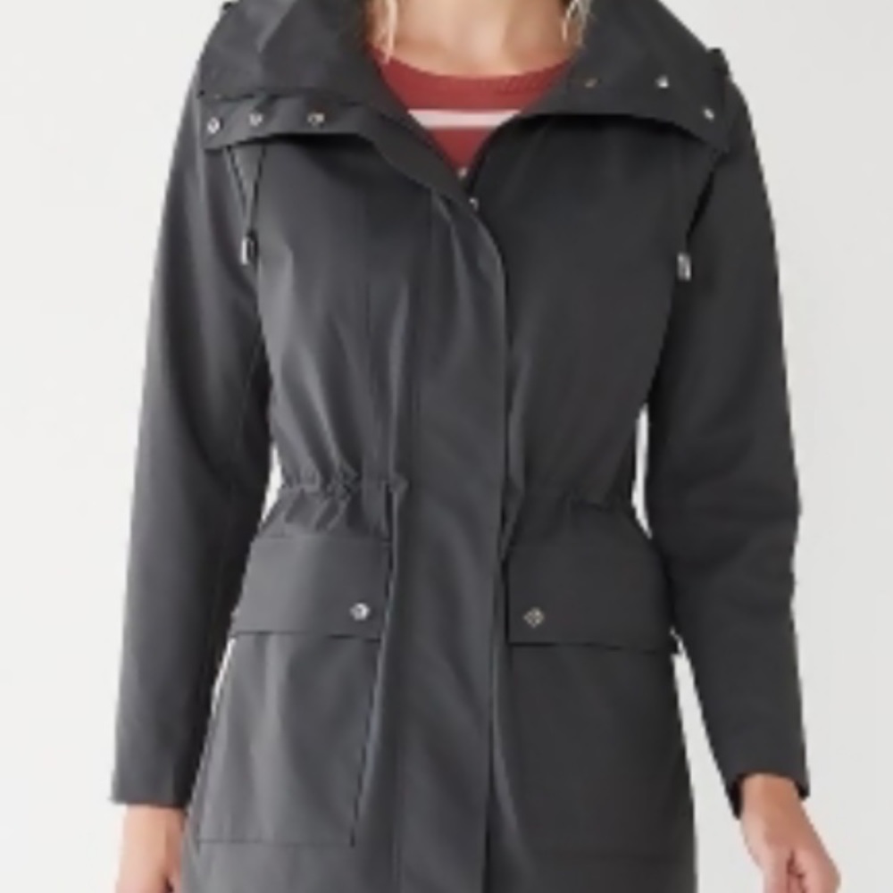 Nine West Grey Removable Hood Rain Jacket XXL